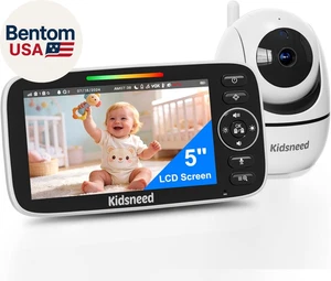 Baby Monitor with Camera and Audio - 5 Inch 720P Video Baby Monitor, No Wifi, 48