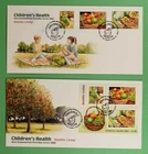 DR WHO 2002 NEW ZEALAND 2 FDC HEALTH STMAP PRODUCE SEMI POST R79458