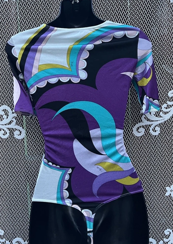 BODY VINTAGE EMILLIO PUCCI TALLA S Tejido Geométrico Foto 3 de 4