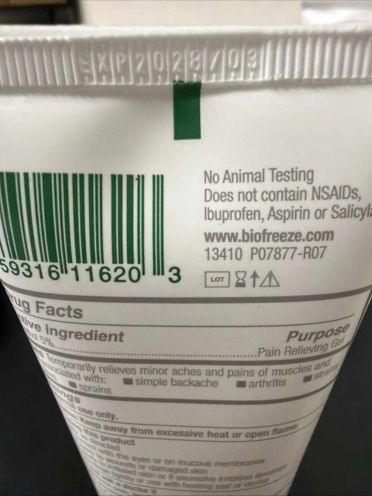 4 Pck Biofreeze *Professional* Gel Menthol Pain Relief Colorless 4oz Exp 07/28 image 3