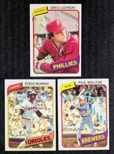 1980 Topps Baseball Lot 3 Cards