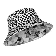 Fashion Bucket Hats for Men Woman, Sun Hat One Size Black and White Striped