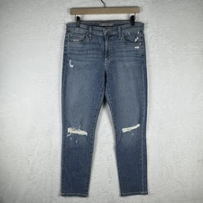 Joe's Jeans Jeans Womens 27 Blue Skinny Ankle Distressed Ripped Knee Stretch