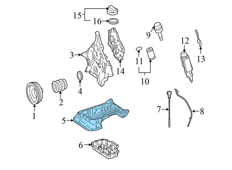 2007-2012 MERCEDES-BENZ GL450 - Upper Engine OIL PAN / SUMP 2730142202 - Image 4 of 4