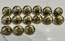 x15 Vintage Brass Round Decorative Drawer and Cabinet Pulls NO SCREWS INCLUDED
