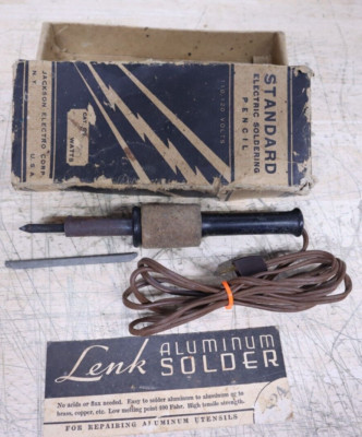 Used Antique Vintage LENK Pencil Soldering Iron - 80 Watt   115 Volts USA W/ Box