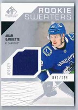 2018-19 SP GAME USED ROOKIE SWEATERS JERSEY ADAM GAUDETTE 081/199 VANCOUVER