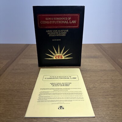 Sum &amp; Substance Of Constitutional Law Kenneth Karst Arvo Van Alstyne ...