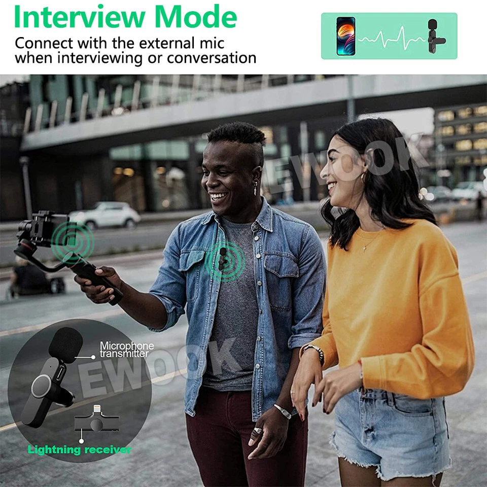 Wireless Lavalier Microphone For Phone Android iPhone ipad Vlog Live Stream Mic - image 3 of 4