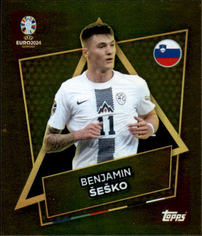 Topps UEFA EURO 2024 Germany Collectible Sticker - Star Player Gold Signature