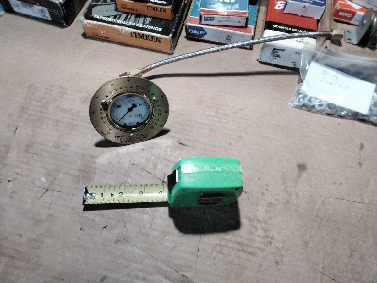1) *New* Foster 74-92R Tubing Tong Torque Gauge Assembly. 0