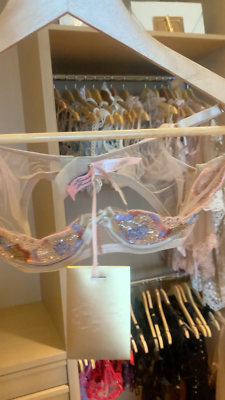 New! Agent Provocateur SOIRÉE Giana Bra Blush Beaded Embellished