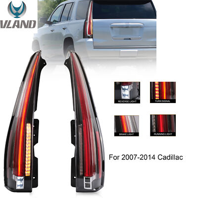 2*VLAND LED Tail Lights For Cadillac Escalade 2007-2014 Rear Lamps 2016 Version