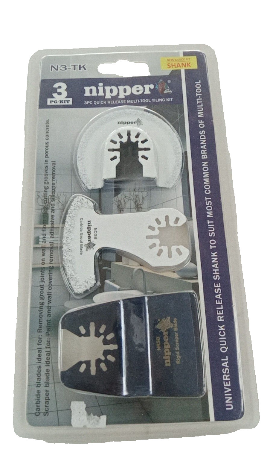 Nipper N3-KIT- 3Pc Quick release Multi-Tool Tiling Kit