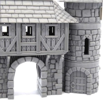QP3D WARGAMES MEDIEVAL CASTLE GATEHOUSE WALL 32MM TOWN LOTR FANTASY WARGAME TERRAIN SCENERY
