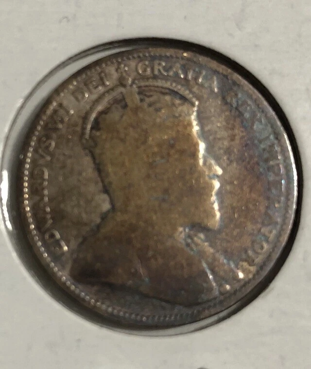 1910 Canada 25 Cents Coin Circulated .925 Silver Nicely Toned￼ G - Image 2 of 4