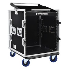 proreck Rack/Road Case 20'' Rackable Depth Plywood, 12U With Slant Mixer Top