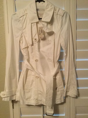 NWT Women’s American Eagle Outfitters Ivory Cotton Trench Coat Size Small 