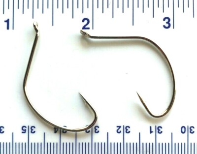 100 GT 2X Nickel Wide Gap Hollow Point Kahle Fish Hooks size 1 - kahle hooks