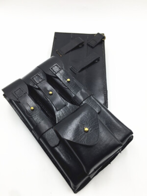 MP40用　黒革マガジンケース+キングアームズ製マガジン４本 ww2 ドイツ軍 MP40用 黒革マガジンケース+キングアームズ製マガジン4本 ww2 ドイツ