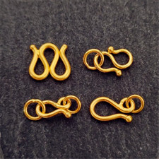1pcs Pure 999 24K Yellow Gold M W S Clasp Extend Connector Diy For Chain