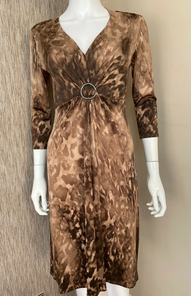 Linea House Of Fraser Tierdruck Kleid Stretch Jersey Größe UK 10 - Bild 4 von 4