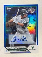 IGNACIO NACHO ALVAREZ 2023 Topps Pro Debut Baseball BLUE Foil AUTO # 97/150