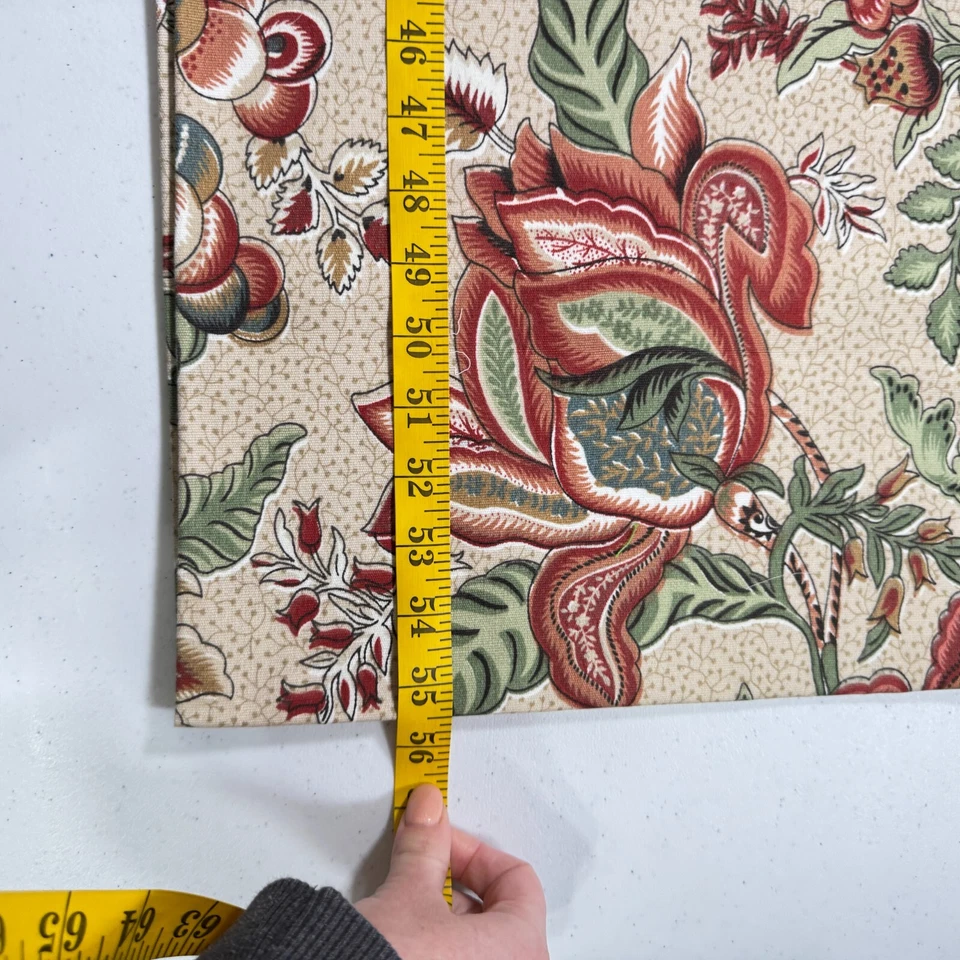 Tela de tapicería covington rojo verde tropical floral algodón 55x54 1,5 yardas Foto 4 de 4