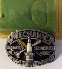 N/O/S 1988 GREAT AMERICAN BUCKLE CO. MECHANIC ENAMEL BELT BUCKLE