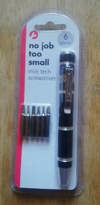 Mini-tech Screwdriver Pen With 6 Bits for sale online | eBay