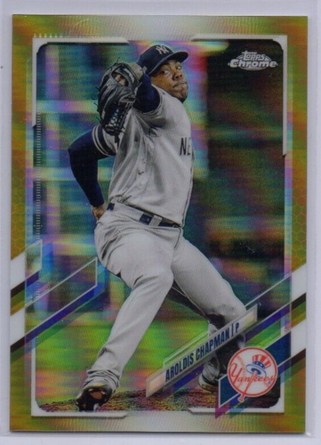 2021 Topps Chrome Gold Refractor #96, AROLDIS CHAPMAN /50, New York Yankees - 第 1/2 張圖片