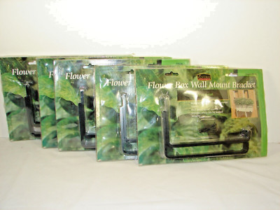 Lot of 5 Sets of Living Accents Flower Box Mount Brackets~Black Rust Proof~New