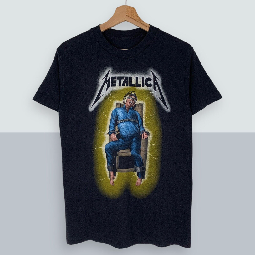 Vintage 1985 Metallica Ride The Lightning Banned Tee T-Shirt