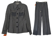 Vintage Induyco 2 pc Leisure Suit Set Womens 16 Pant Shirt Wide Leg New with Tag