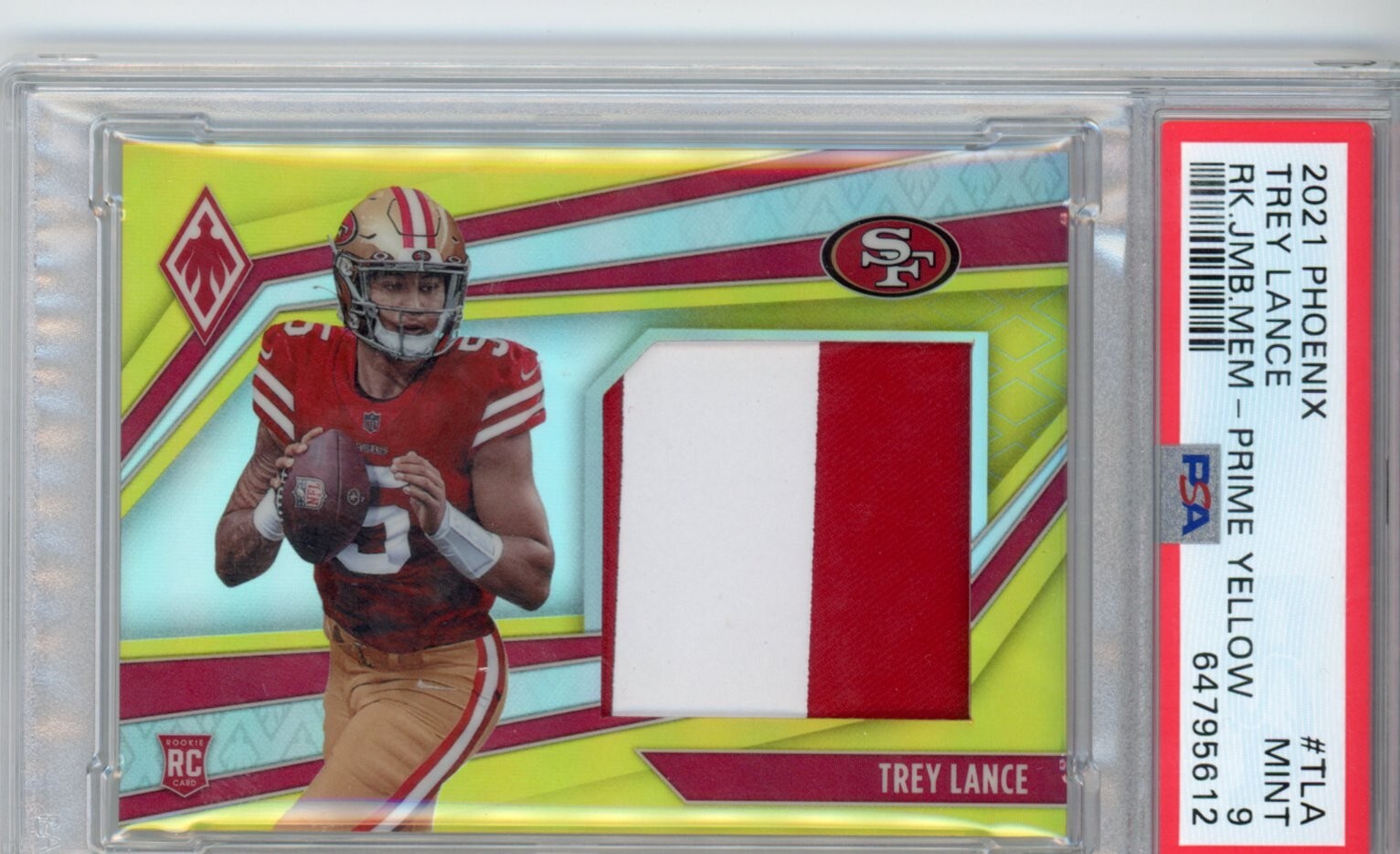 Trey Lance Panini Phoenix Rookie Jumbo Memorabilia #TLA Prime Yellow