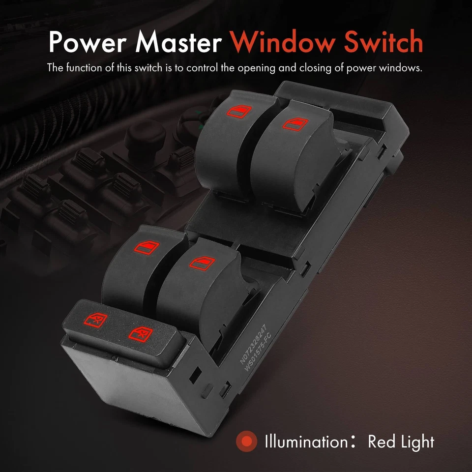 Interruptor de ventana eléctrica del conductor delantero izquierdo para Audi A6 1998-2004 Allroad Quattro RS6 Foto 3 de 4