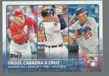 2015 Topps #98 Mike Trout Nelson Cruz Miguel Cabrera LL Los Angeles Angels