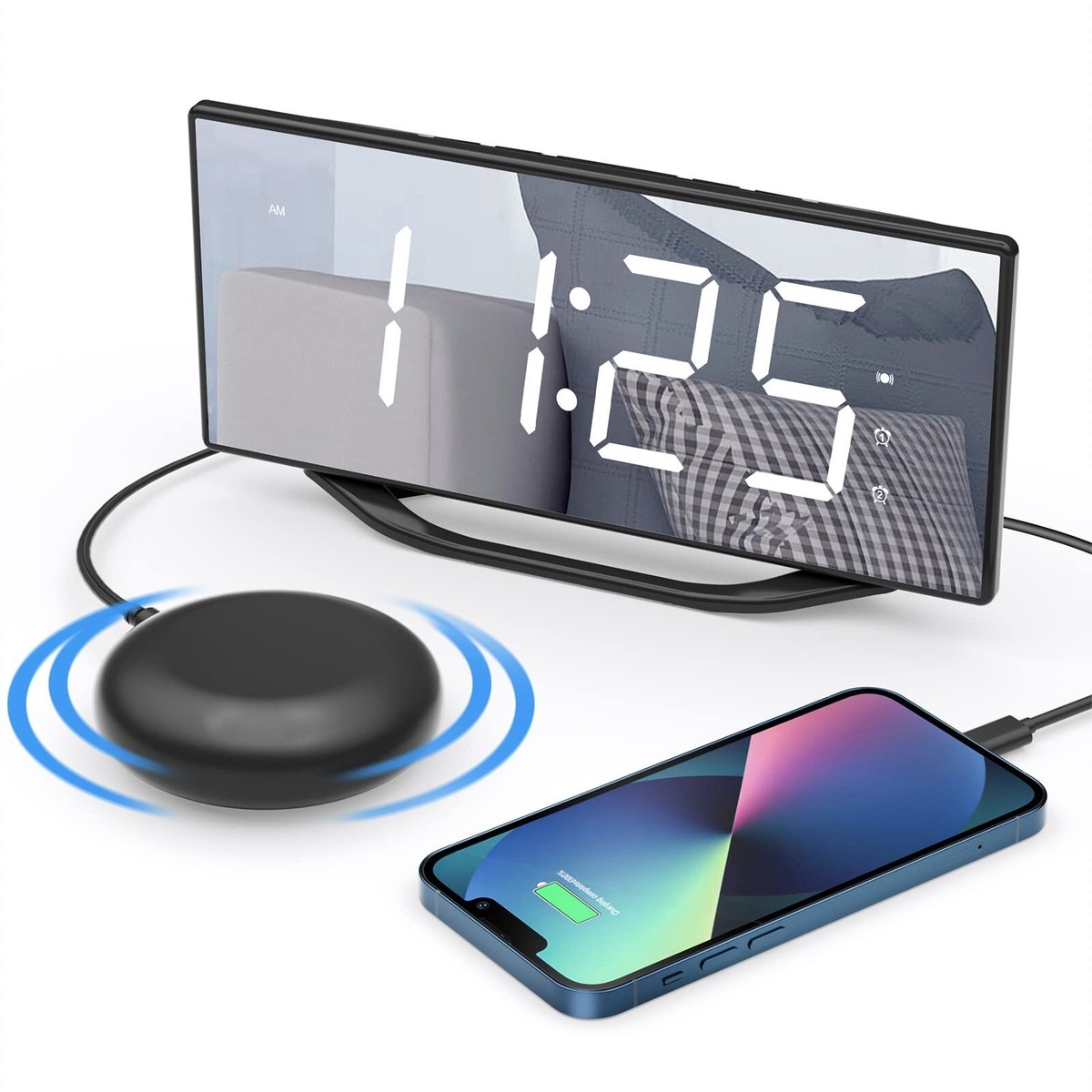 Vibrating alarm clock with vibration that will definitely wake you up.  8.7-inch | eBay