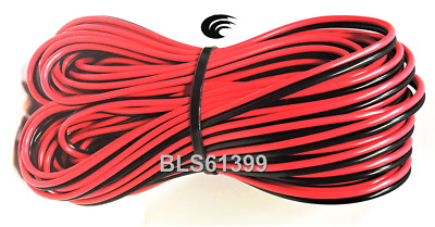 STOP47-R Cordone intrecciato 2 mt, Rosso, morsetti finitura nero opaco