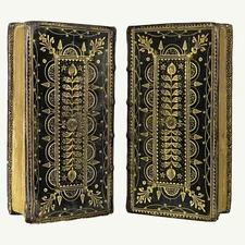 1719 King James Bible in Fine Scottish Herringbone Binding 2 Volume Set Psalter