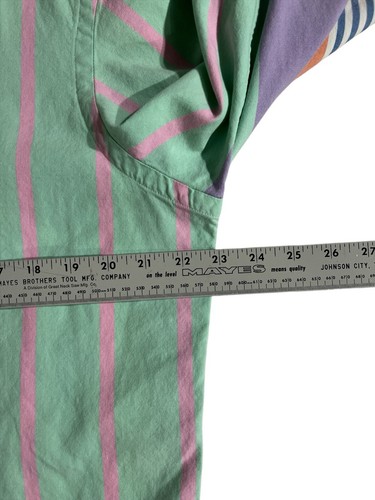 Ralph Lauren Flesh Pony Oxford Shirt Colorful Pastel Striped Button Down Mens L - Picture 6 of 9