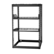 Uimoso 16U Open Frame Wall-Mount Server Rack with Shelves and 4-Post Design