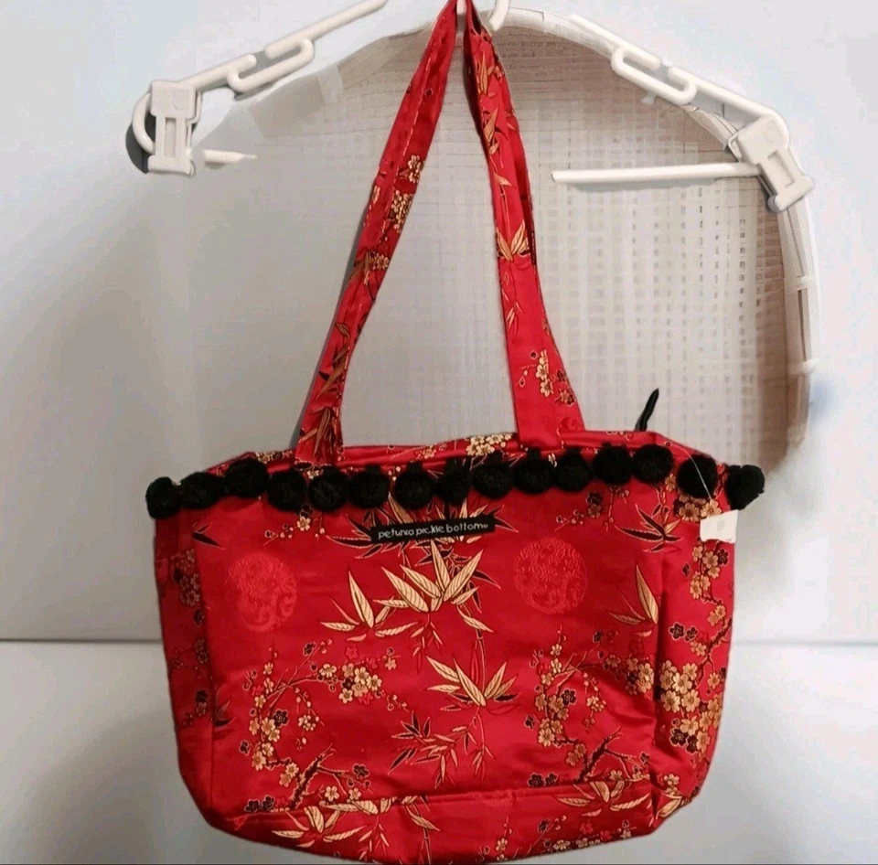 Bolso de Pañales Petunia Peckle Bottom Nuevo con Etiquetas Satén Asiático Floral Oriental Centro de la Ciudad Foto 2 de 4