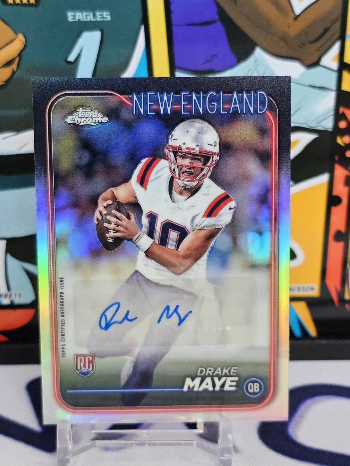 2024 TOPPS CHROME DRAKE MAYE ROOKIE AUTOGRAPH PATRIOTS QB1 SP "TRUE ROOKIE AUTO"
