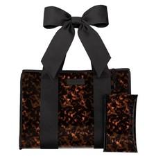 Case-Mate Black Bow Tortoise Shell Jelly Tote Bag Waterproof Beach Travel Gym