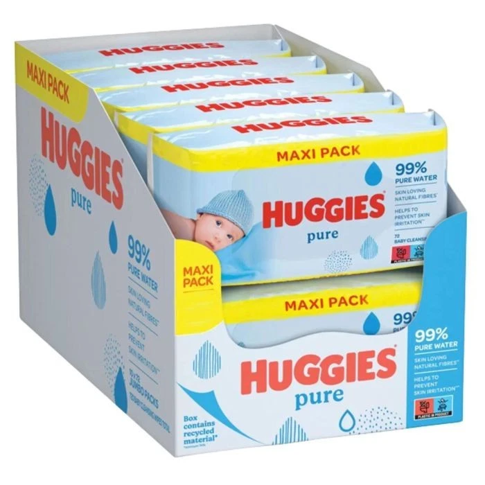 👶 2× Huggies Pure Baby Wipes (4×56 per pack