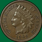 1909 Indian Head Cent Almost Uncirculated AU Coin #34543