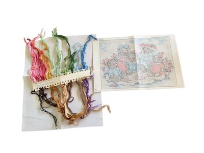 VTG Cross Stitch Kit 1992 Dimensions 3733 Teddy Bear Tea Party