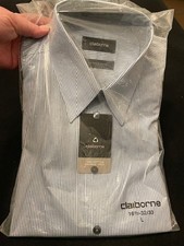 NEW Claiborne Long Sleeve Blue Pinstripes Dress Shirt 16.5-32/33 sealed