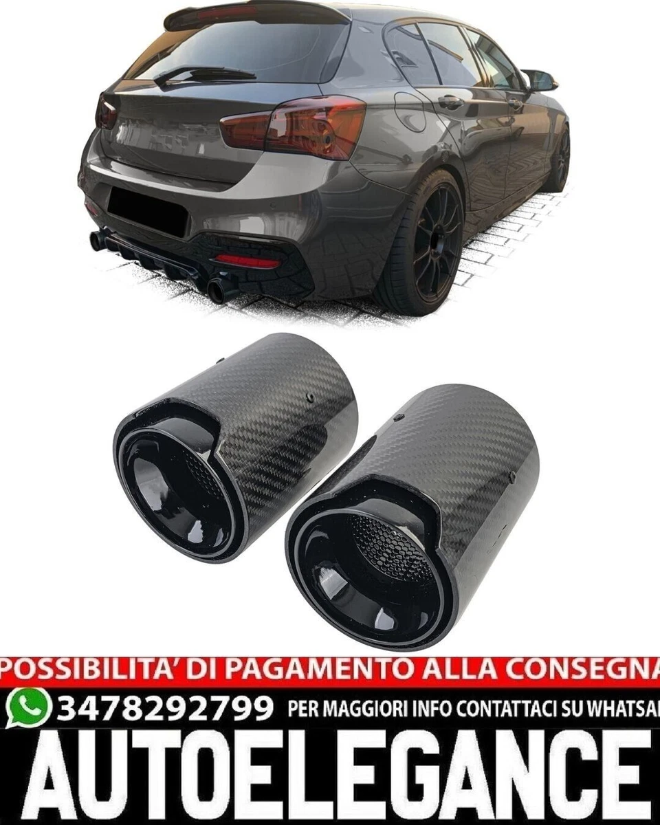 Terminale Di Scarico In Acciaio Inox 304 Per BMW 118i E 116i F20 – Punta Silenziatore 63 Mm, Fibra Di Carbonio, 1 Pezzo